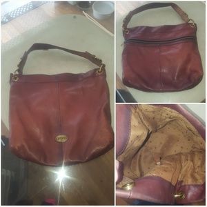 Brown leather Fossil purse